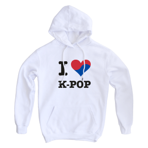 Hoodie White I Love K-POP